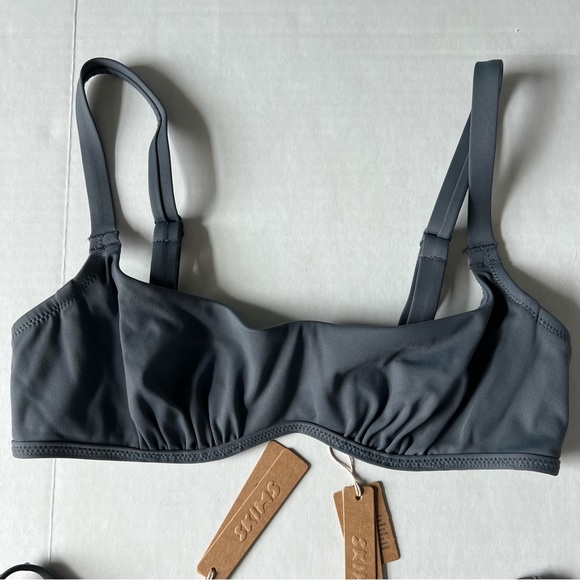 *SOLD C* NWT SKIMS Ruched bikini top Rhinestone strappy bikini bottom small - Picture 2 of 15